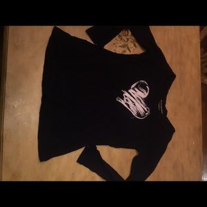 Graphic White Heart Black Long Sleeve